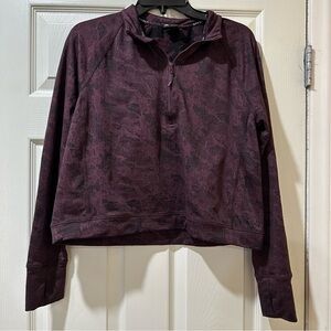 Spyder Quarter Zip Thumb Keyhole Activewear Long Sleeve Plum Black Size L